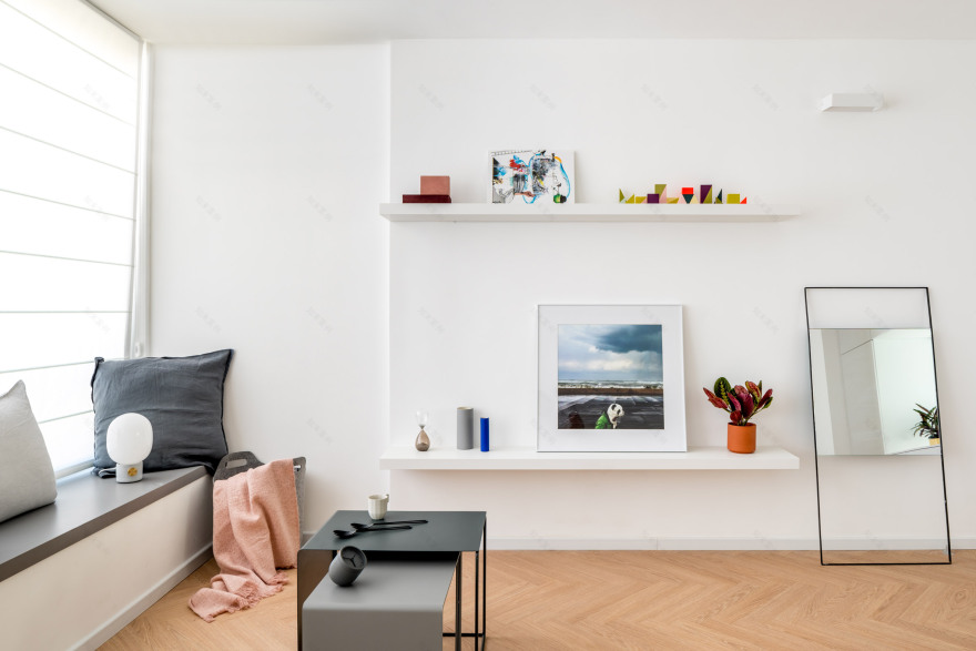 Glass wall separates kitchen and bathroom in renovated Jaffa apartment-2
