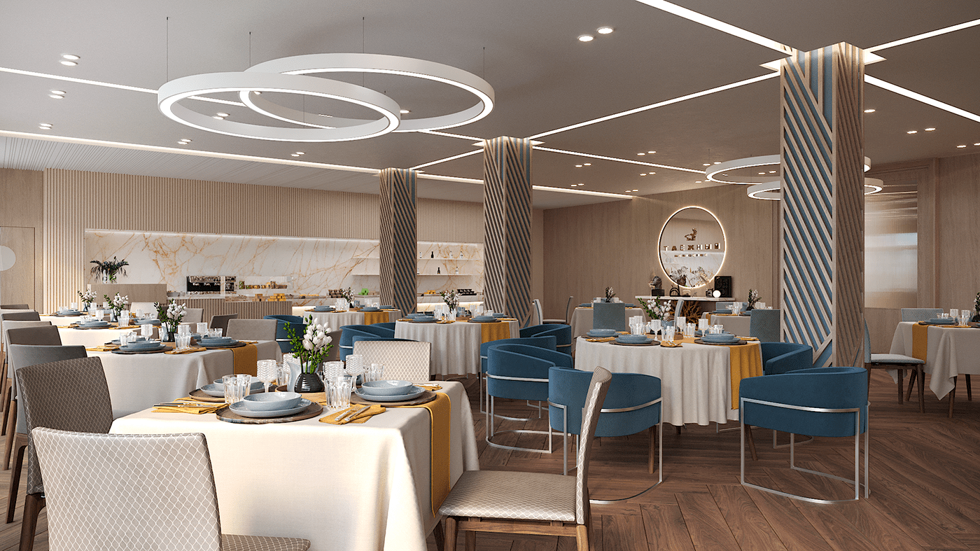 "Taezhnyi"酒店的主餐厅 | 极简奢华的餐饮体验-2