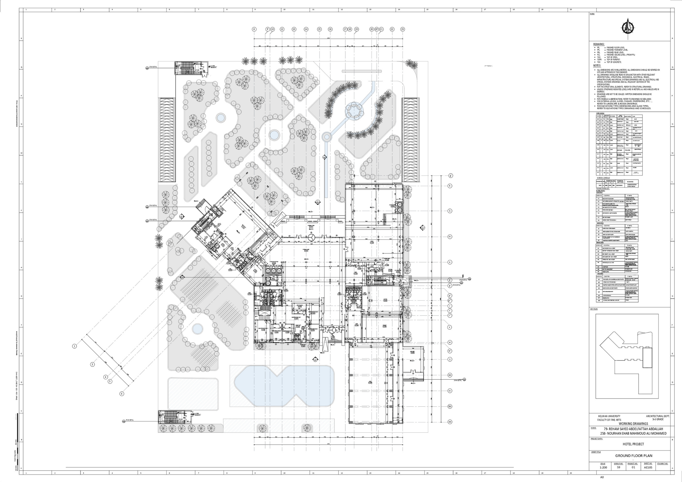 RENOS(3  STARS HOTEL)技术绘图项目丨赫勒万大学美术学院建筑系-15