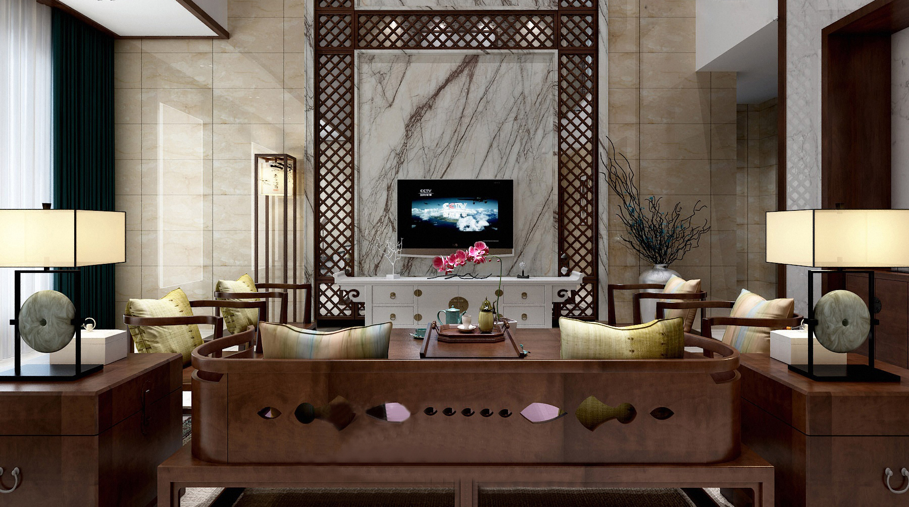 新中式 中式古典 奢华家装别墅样板房-14-25