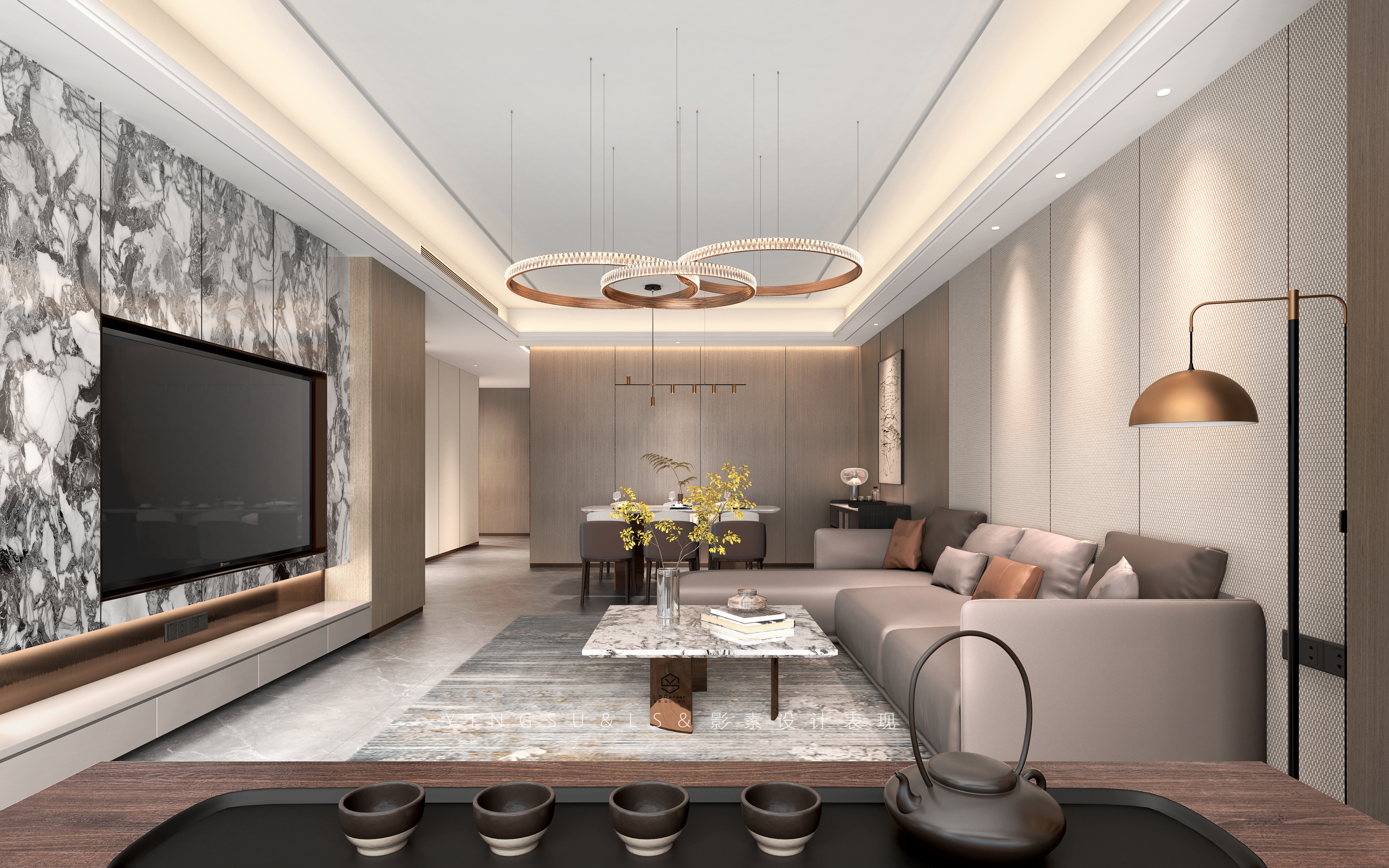 影素设计 • 大平层客餐厅设计表现-6