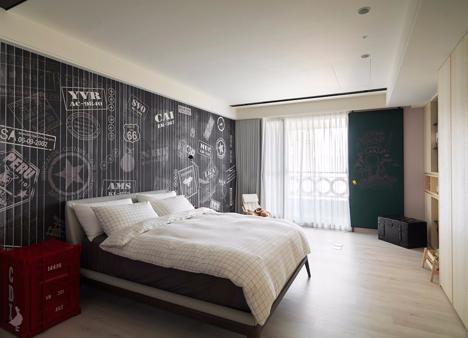 引舵·冠宇瑞空间设计 | 现代轻工业风水泥砖墙艺术涂鸦-10