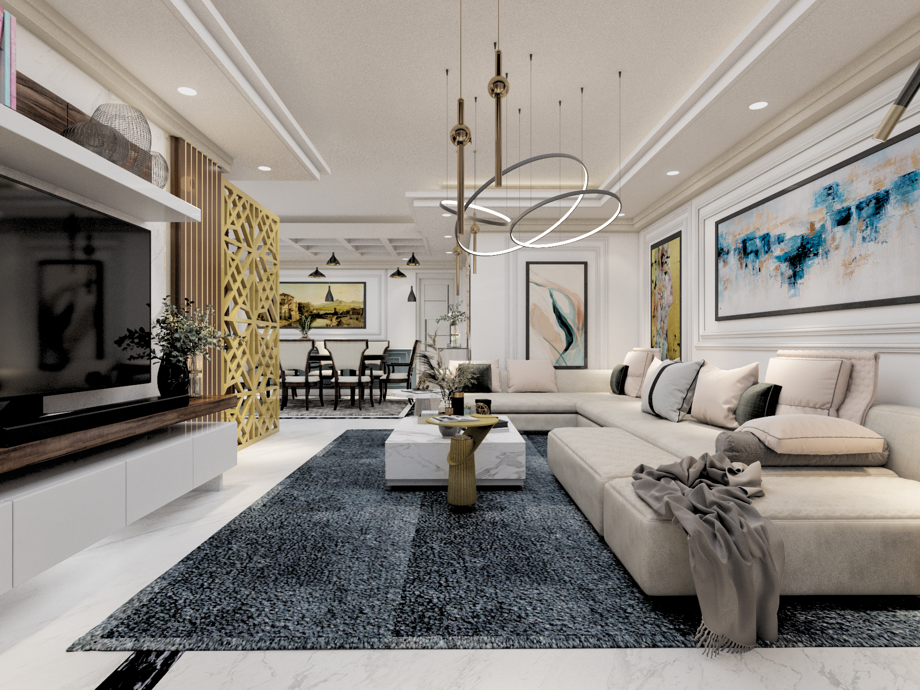 Interior " Living + Dinning" Area design-2