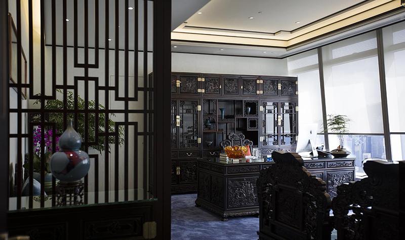 香港 ICC 中投国际控股新中式风格办公空间设计-36