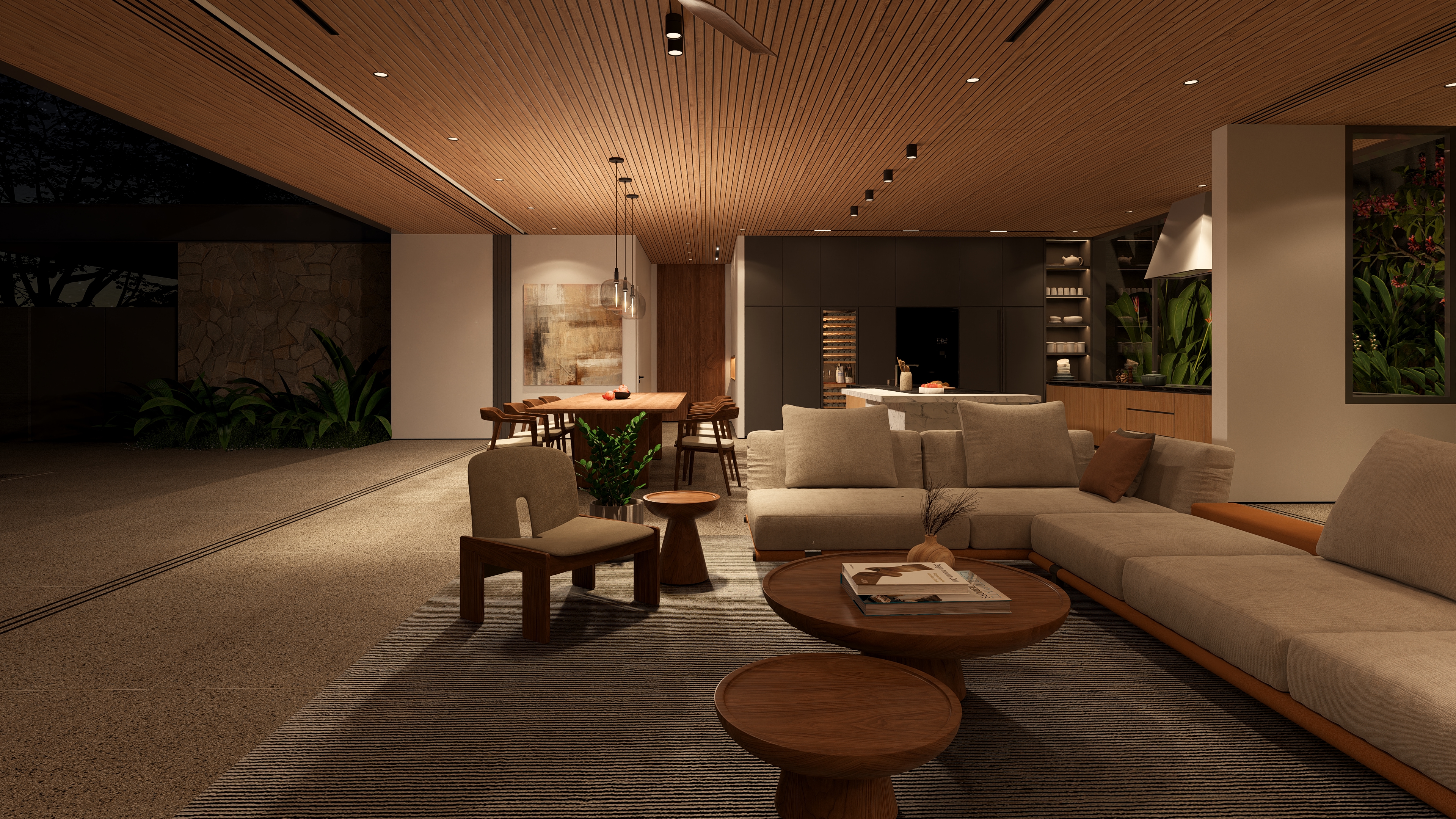 Renderização de interiores - Noturno-7