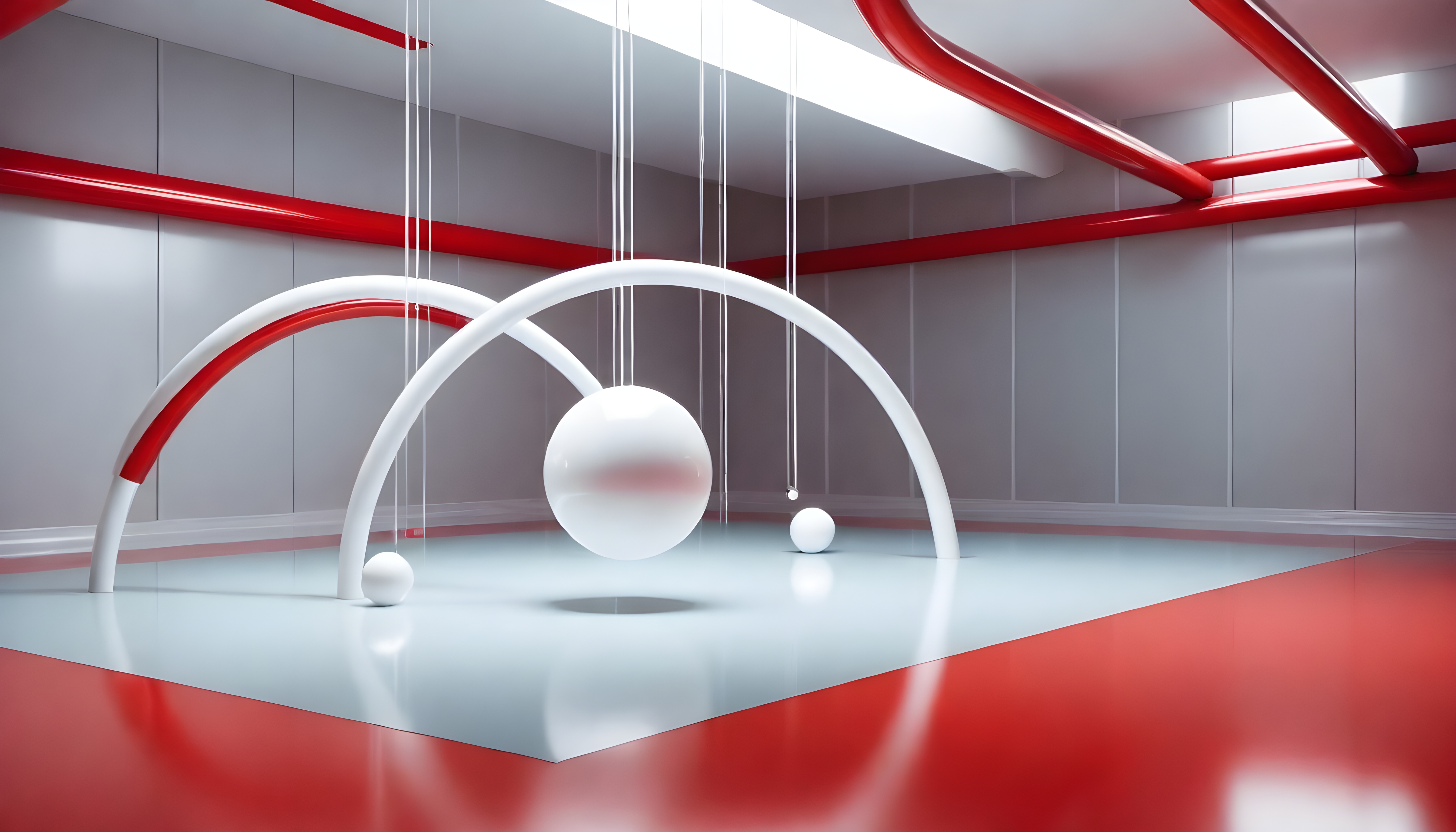 抽象红与白室内设计-3