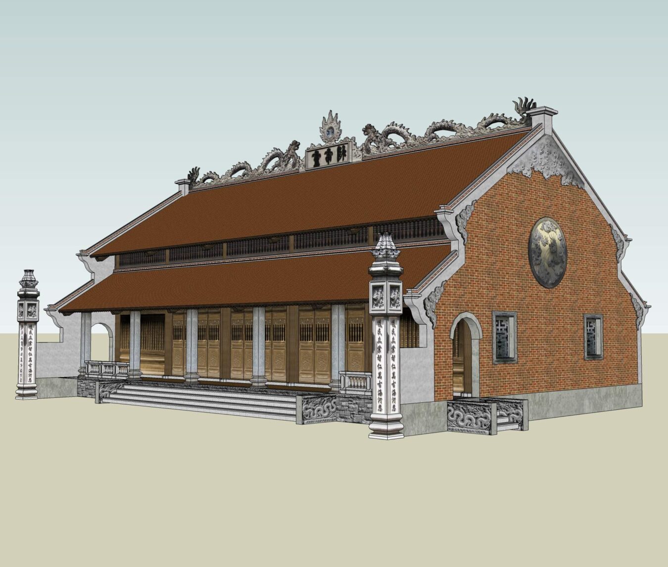 越南古建筑寺庙Sketchup模型库（P1）-8