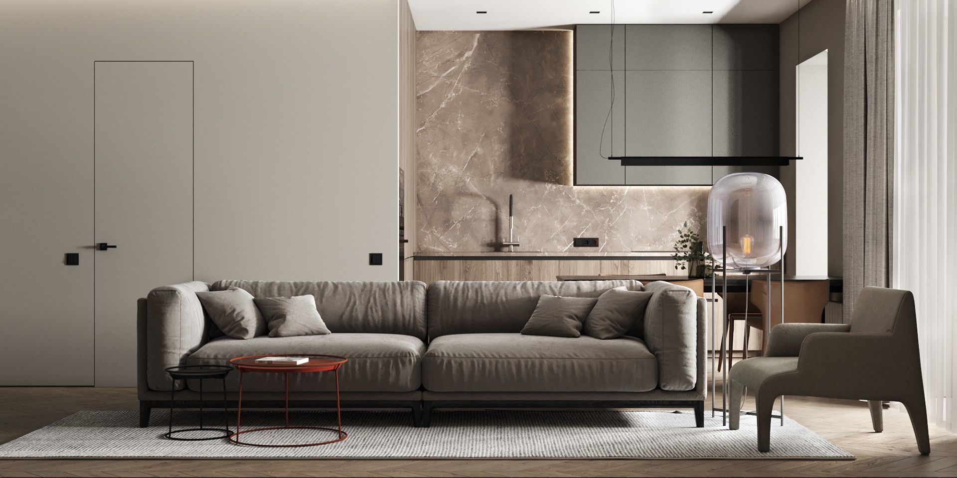 74.8㎡灰色系公寓设计 既精致又舒适-0