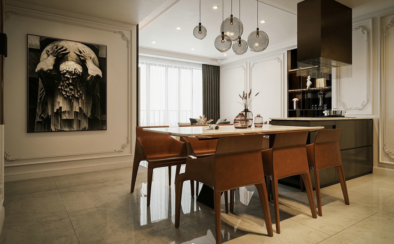 90㎡高级黑+橘色+简欧元素 质感的升华！-12