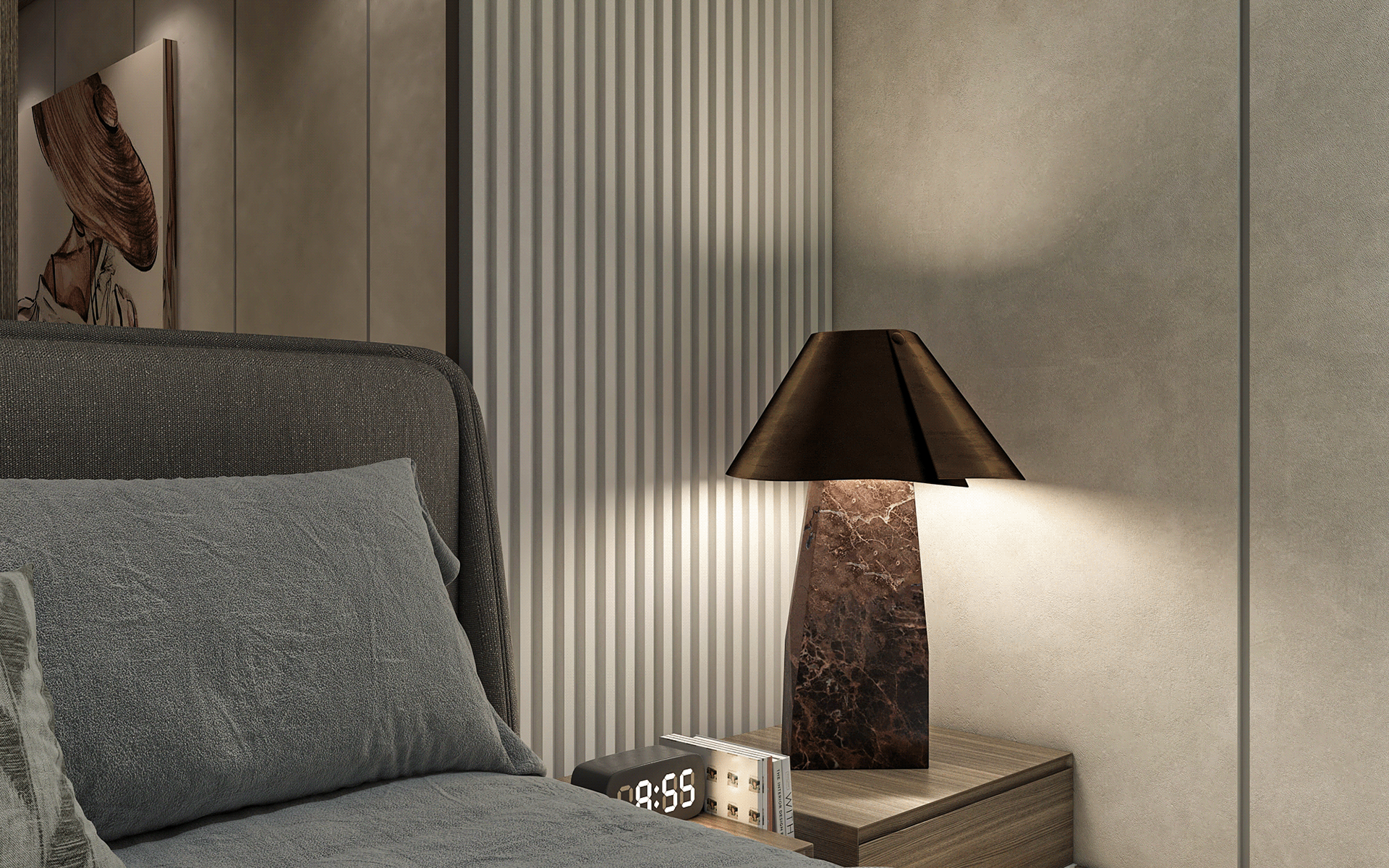 开罗主卧及开放式浴室与全景浴缸设计丨埃及开罗-13