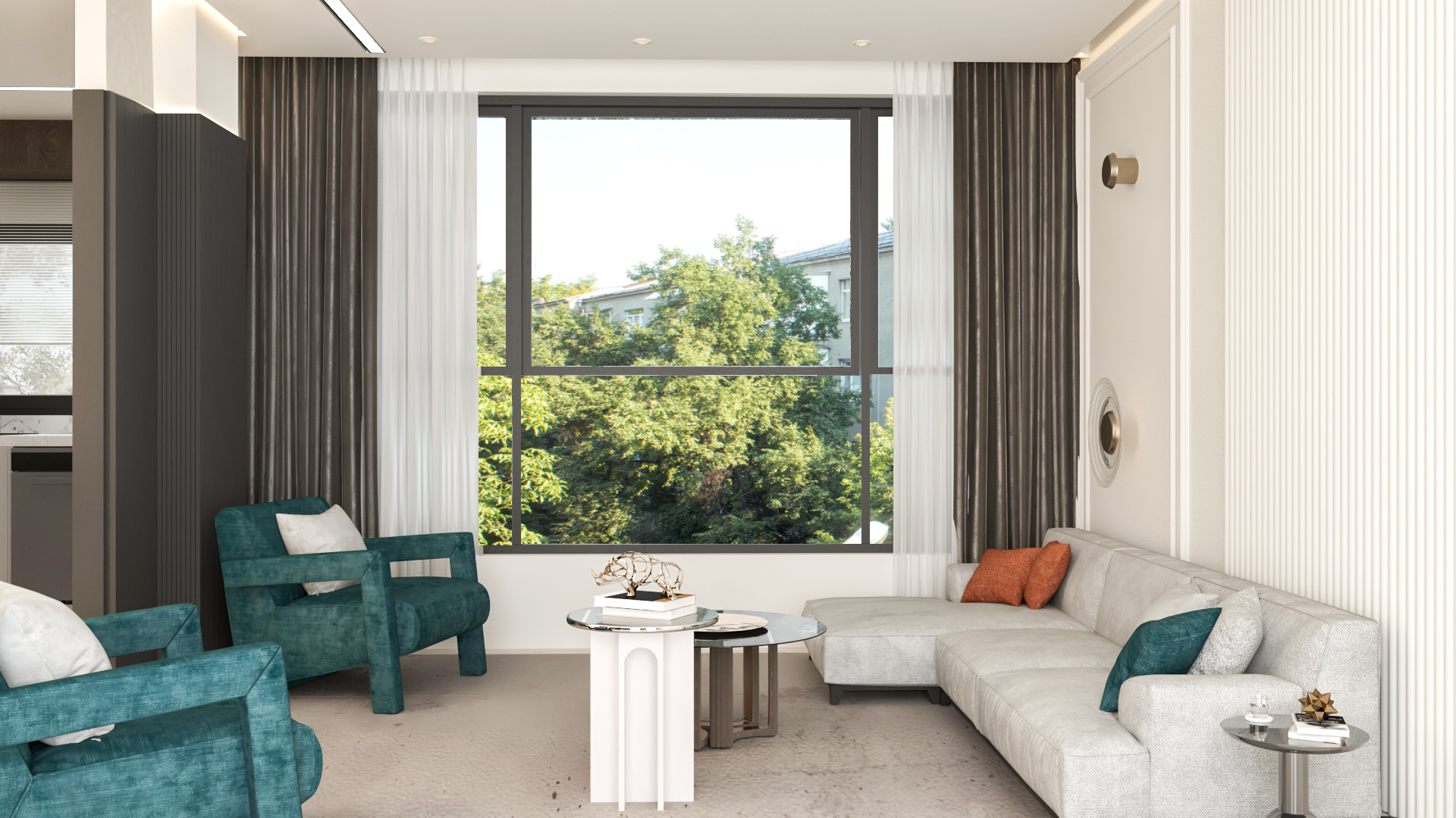 Living room design in neoclassical style-5