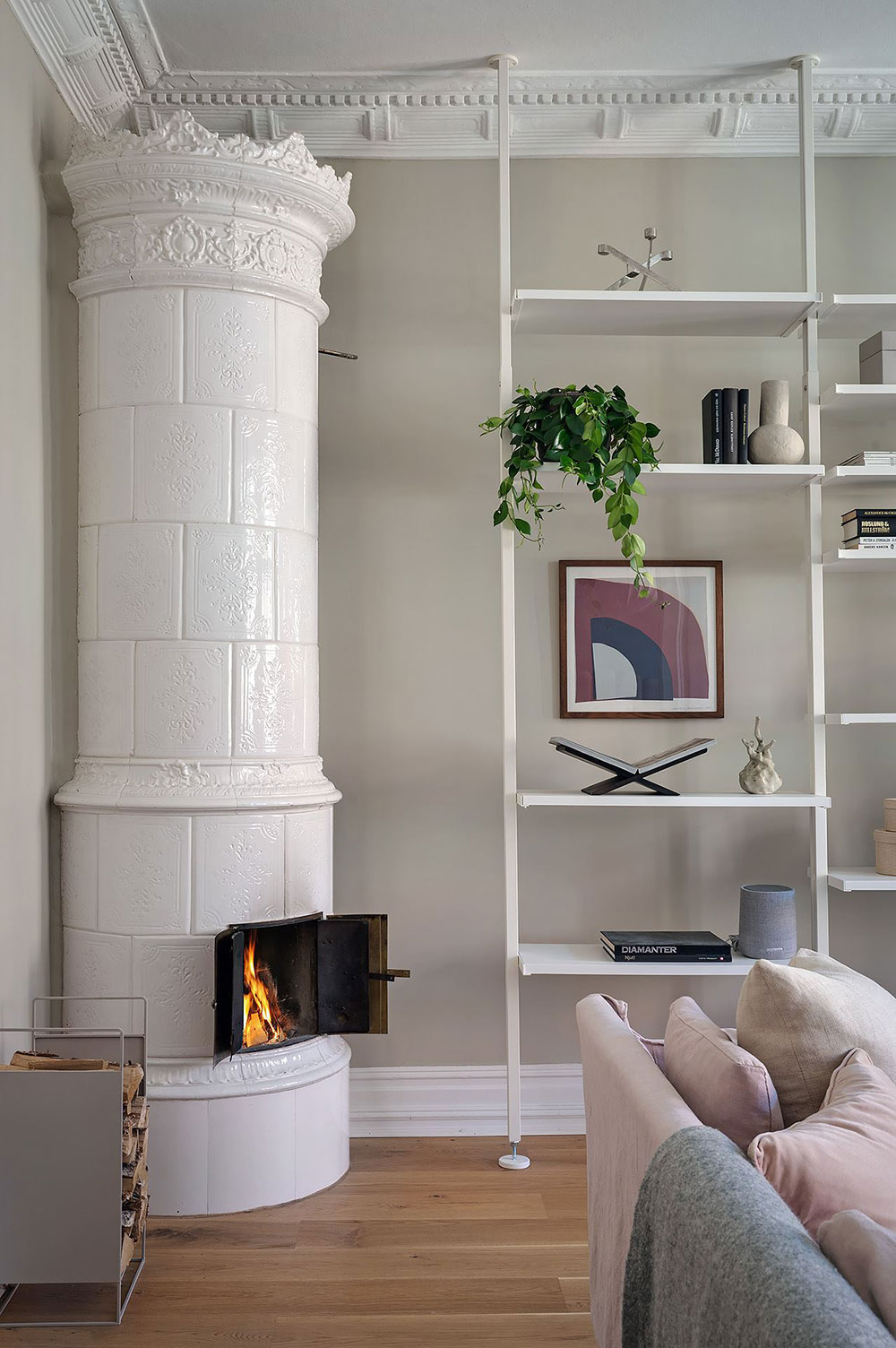 瑞典哥德堡 99 平米粉色沙发公寓设计-6