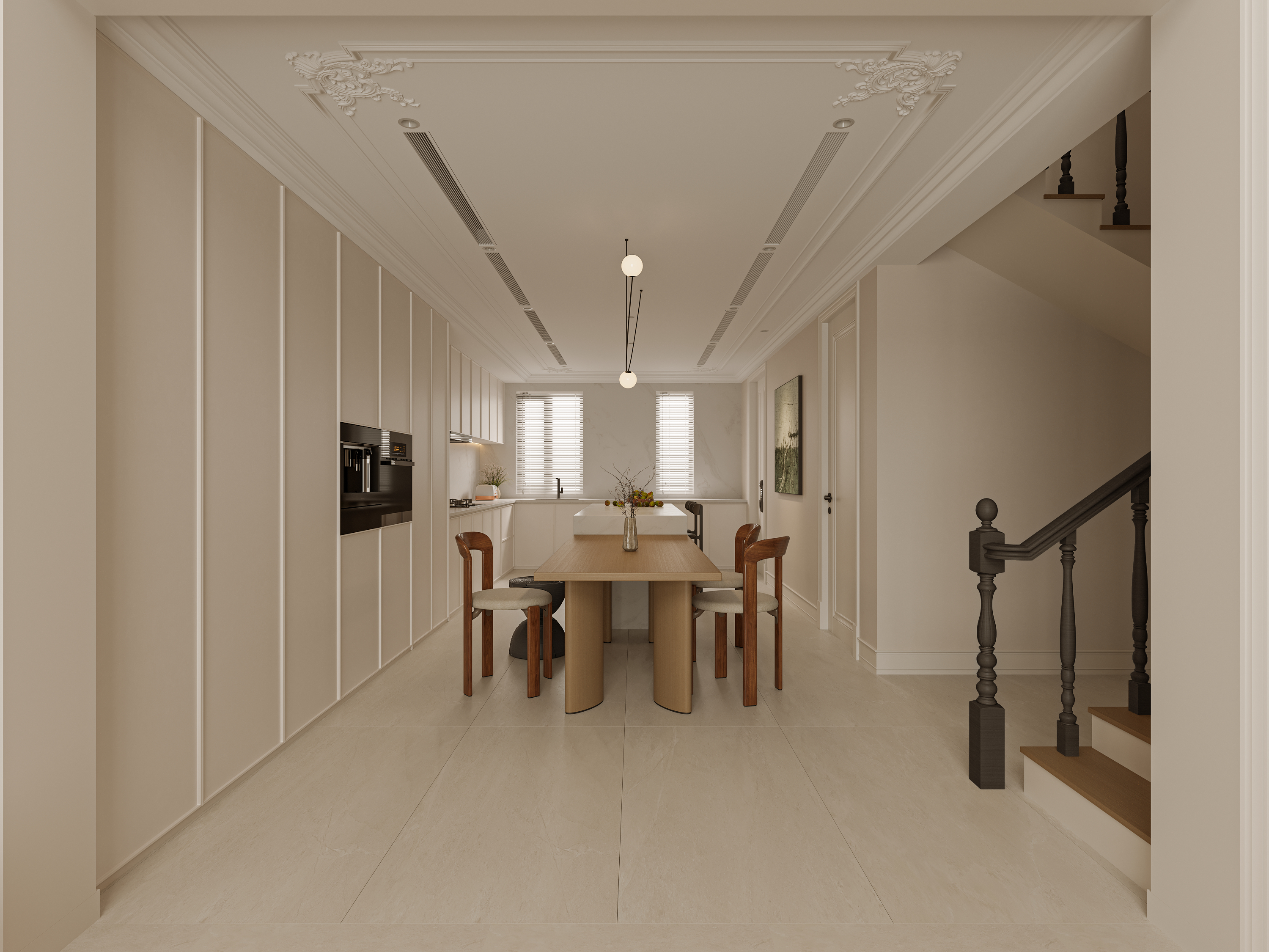 别墅轻法奶油风丨中国洛阳丨井外空间-7