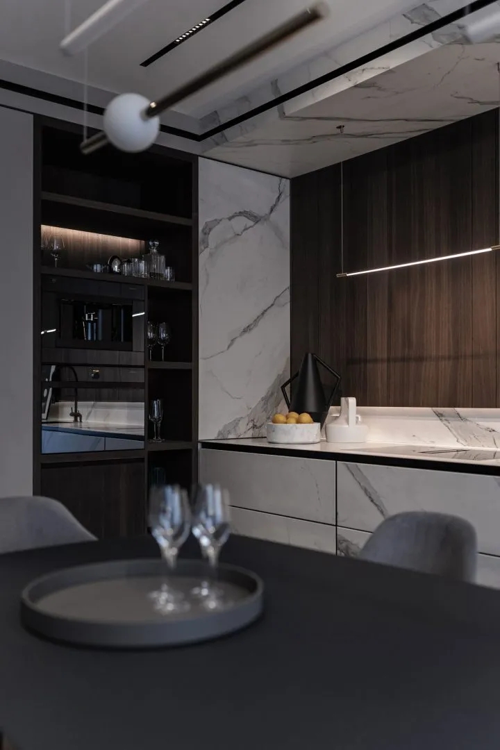 黑白灰现代极简主义公寓设计丨乌克兰基辅-14