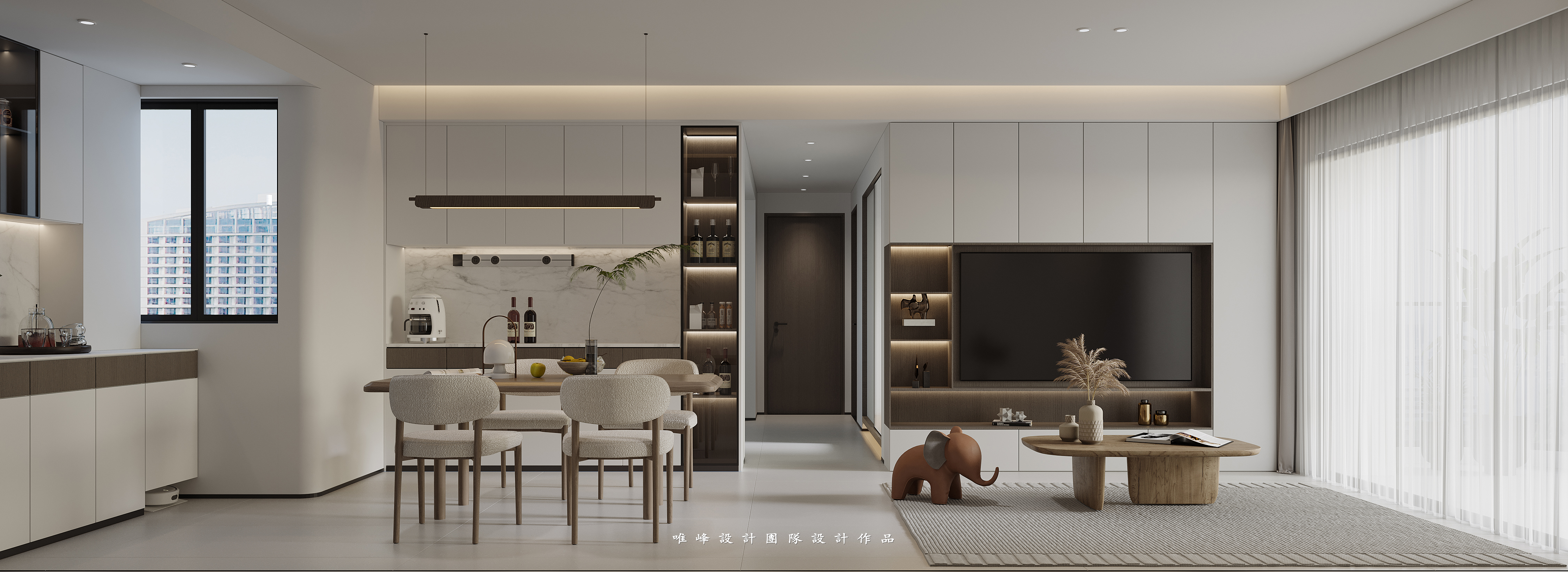 深圳口山全案设计：新天地名居简约风，开放式灵感空间-0