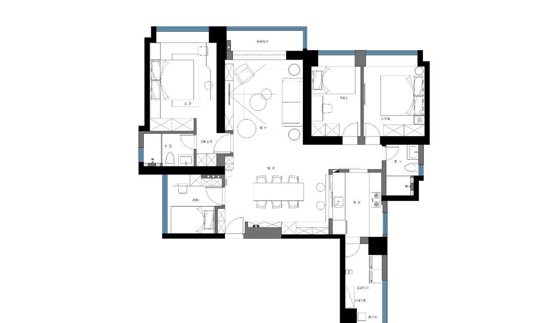 三代同堂的 135㎡四房平层设计-16