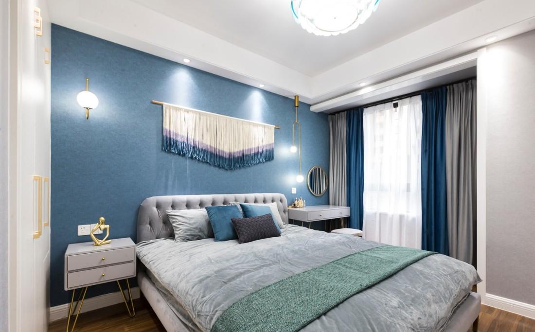 98 平米现代轻奢四房改造,设计师用心打造蓝粉主题空间-84