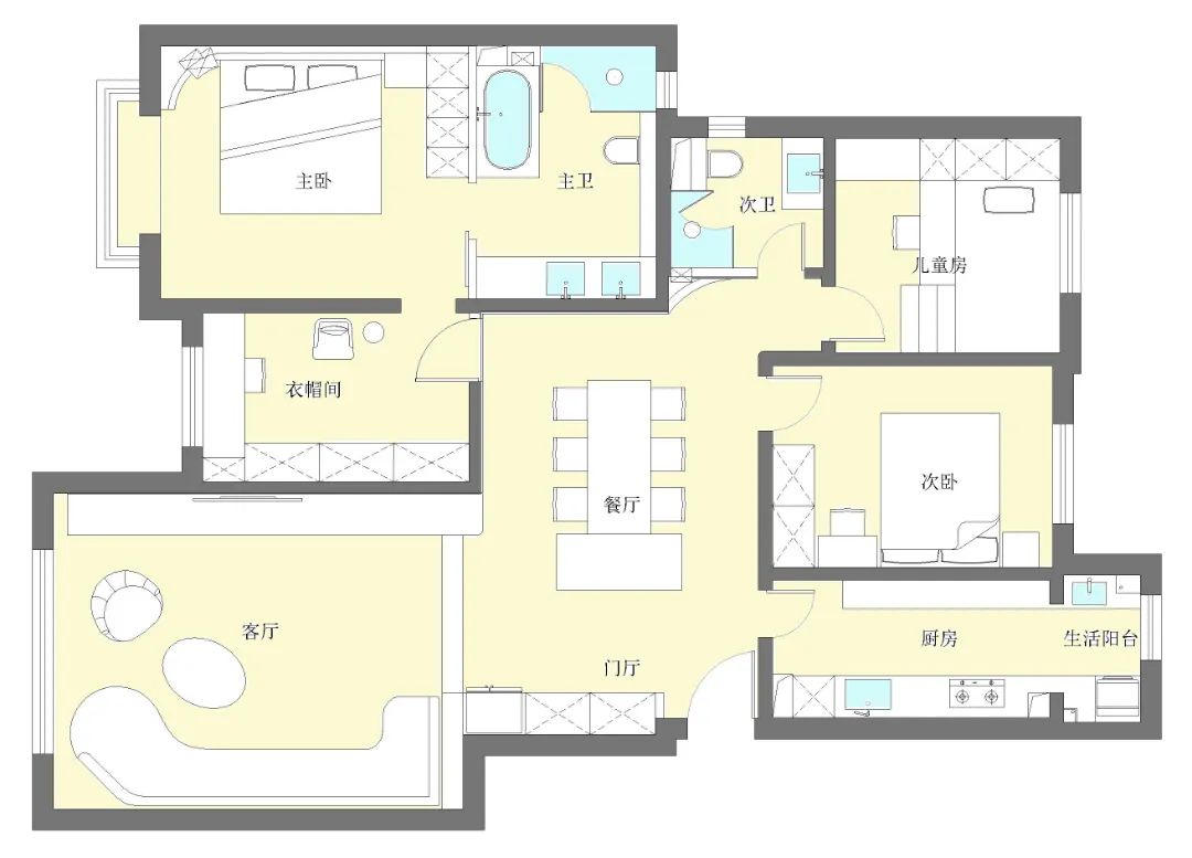158㎡全承重墙老三居的现代简约设计丨研筑国际室内设计事务所-65