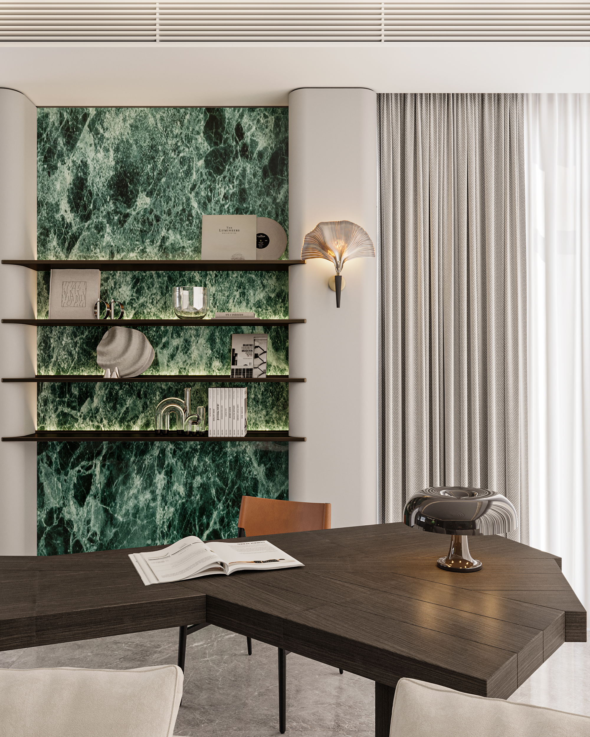 【绿意盎然】大平层轻奢风格效果图案例-9