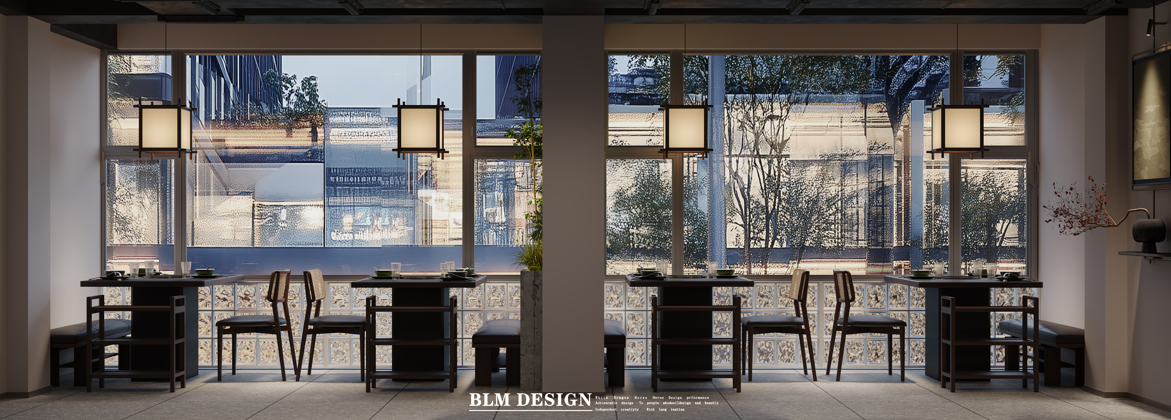 火锅店工装案例效果图-4