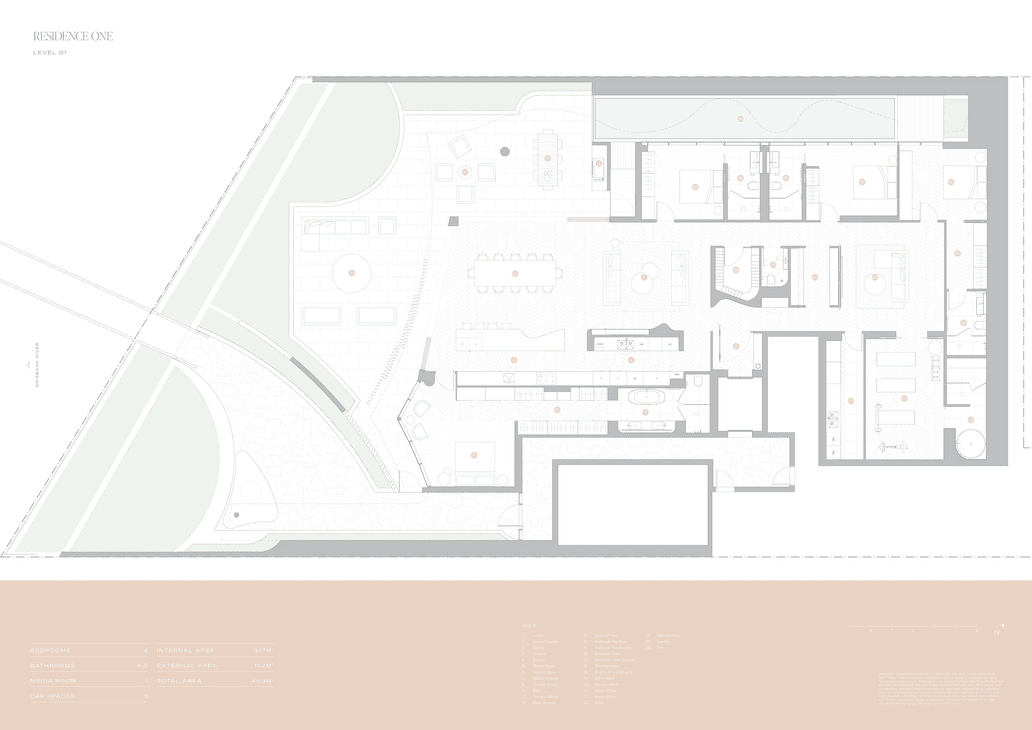 布里斯班河畔的扇贝形住宅 · Moray House 的精致设计丨澳大利亚布里斯班丨Bureau Proberts-24