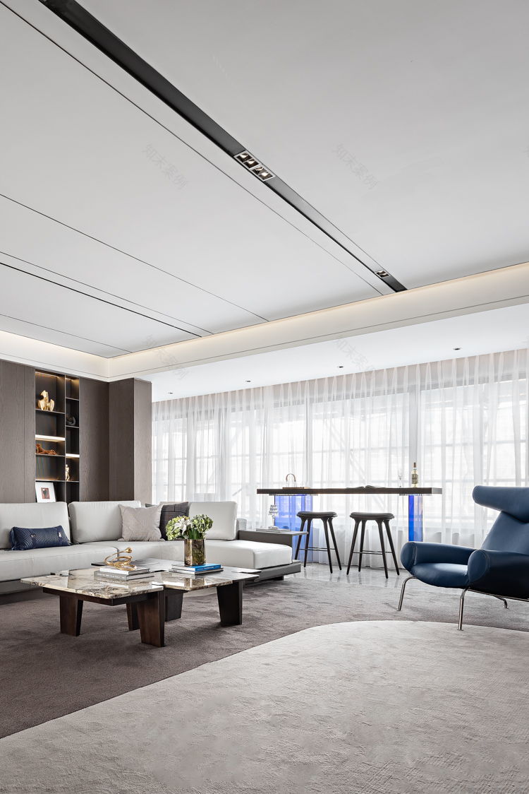 蓝调大平层 · 现代艺术与生活的完美融合丨中国台州丨壹新设计,恩嘉设计-15