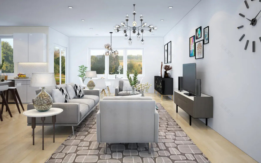 带有渲染的 SketchUp 三维模型丨The 2D3D Floor Plan Company-22