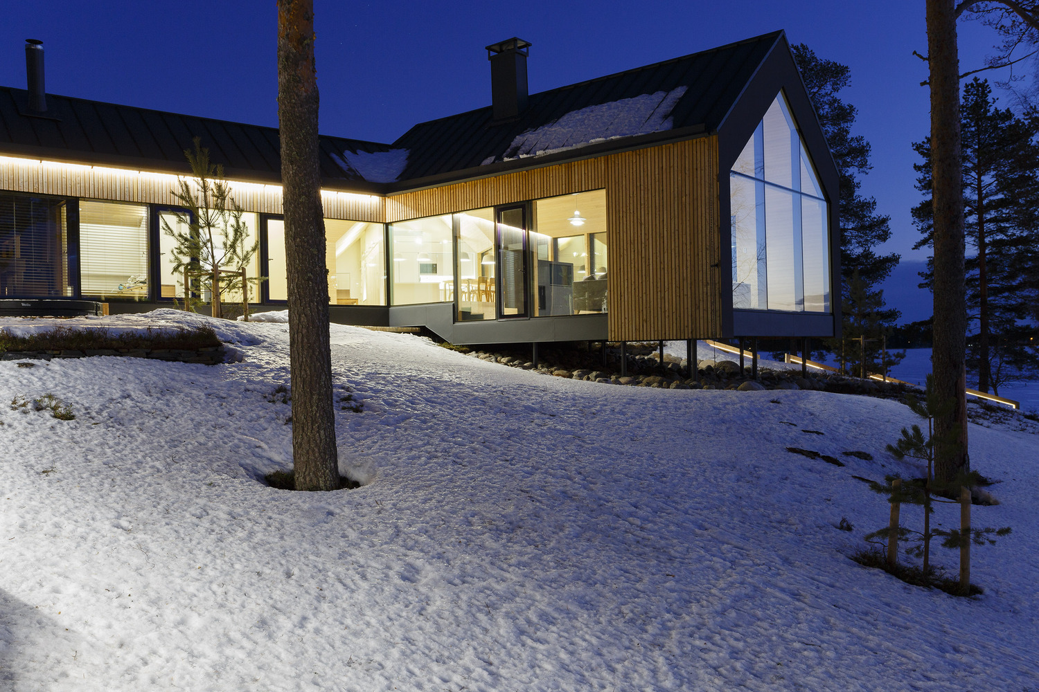 芬兰湖畔“Y 形”生态小屋-39