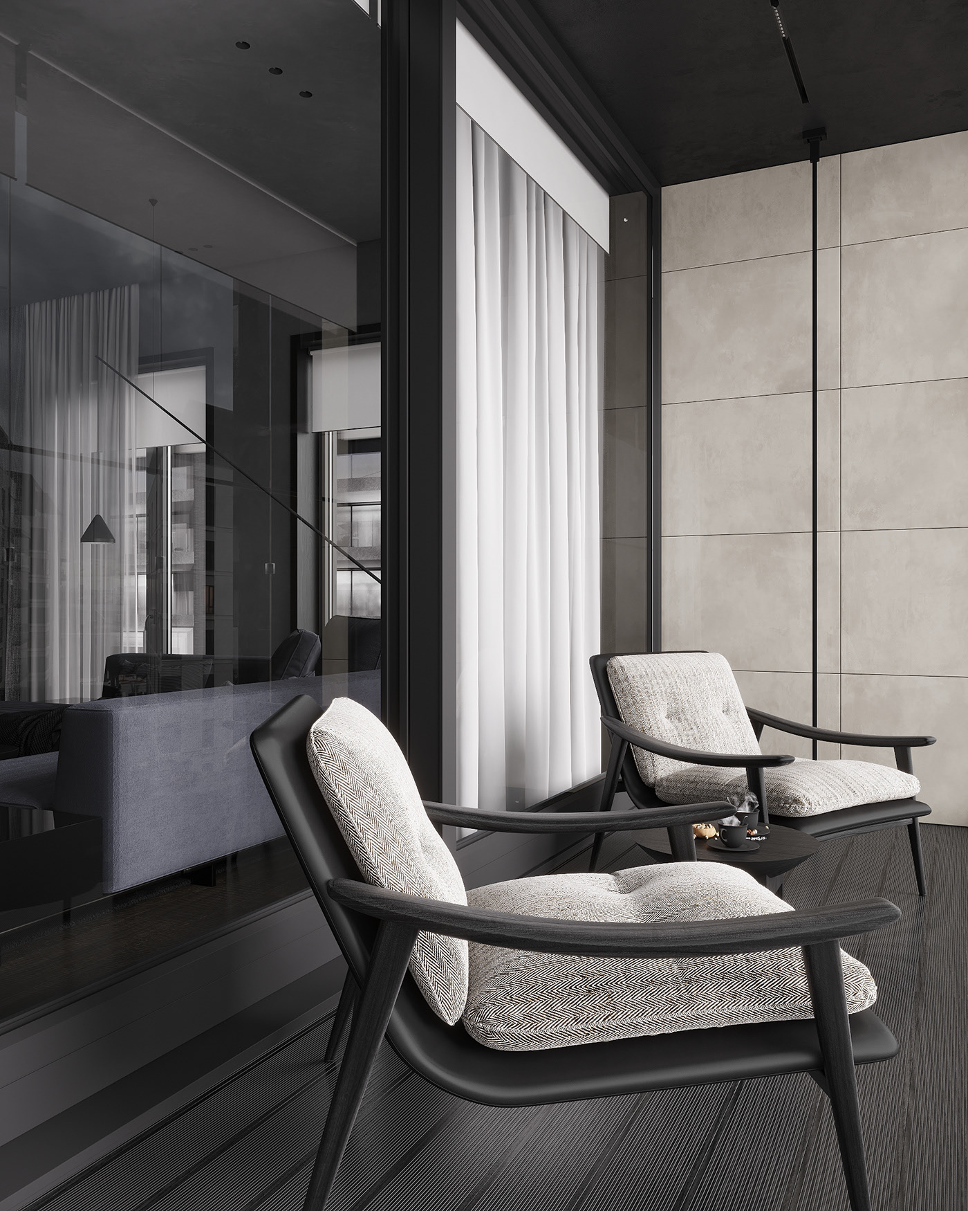 黑色系公寓设计-11