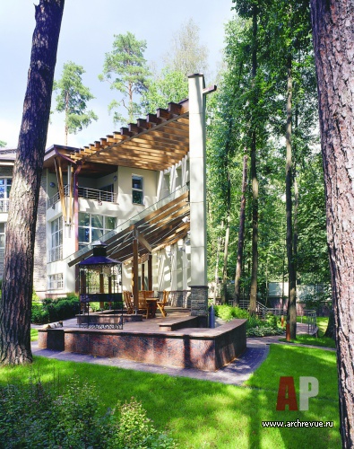 带拱形 facade 和露台的房子室内设计丨Величкин Дмитрий,Голованов Николай-16