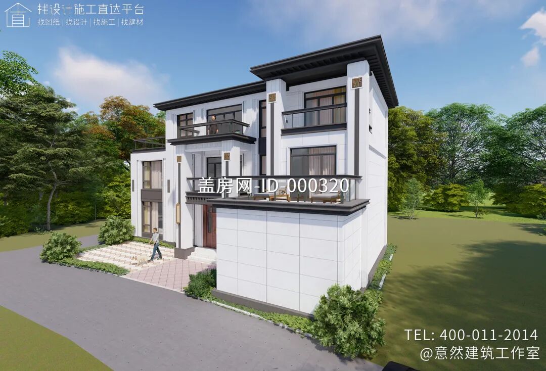 【设计师案例】土建参考造价65万，面宽18m×进深12.6m四川成都三层新中式别墅-32