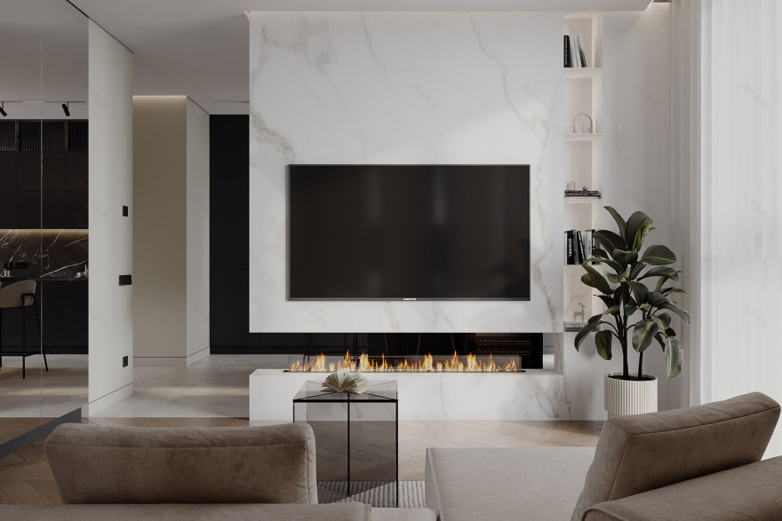 维尔纽斯,厨房与客厅区域 (注:Vilniy 可能是Vilnius维尔纽斯的拼写错误 ) 丨乌克兰-16