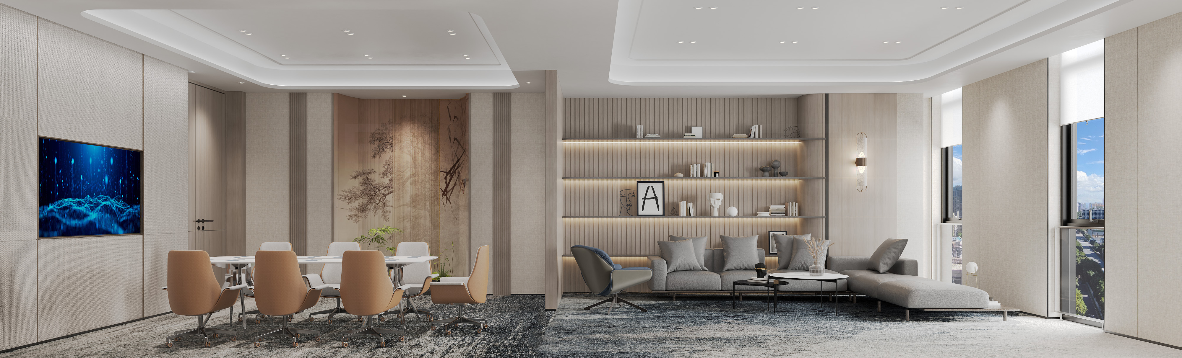 写字楼 公区 大厅 办公区 效果图展示-2