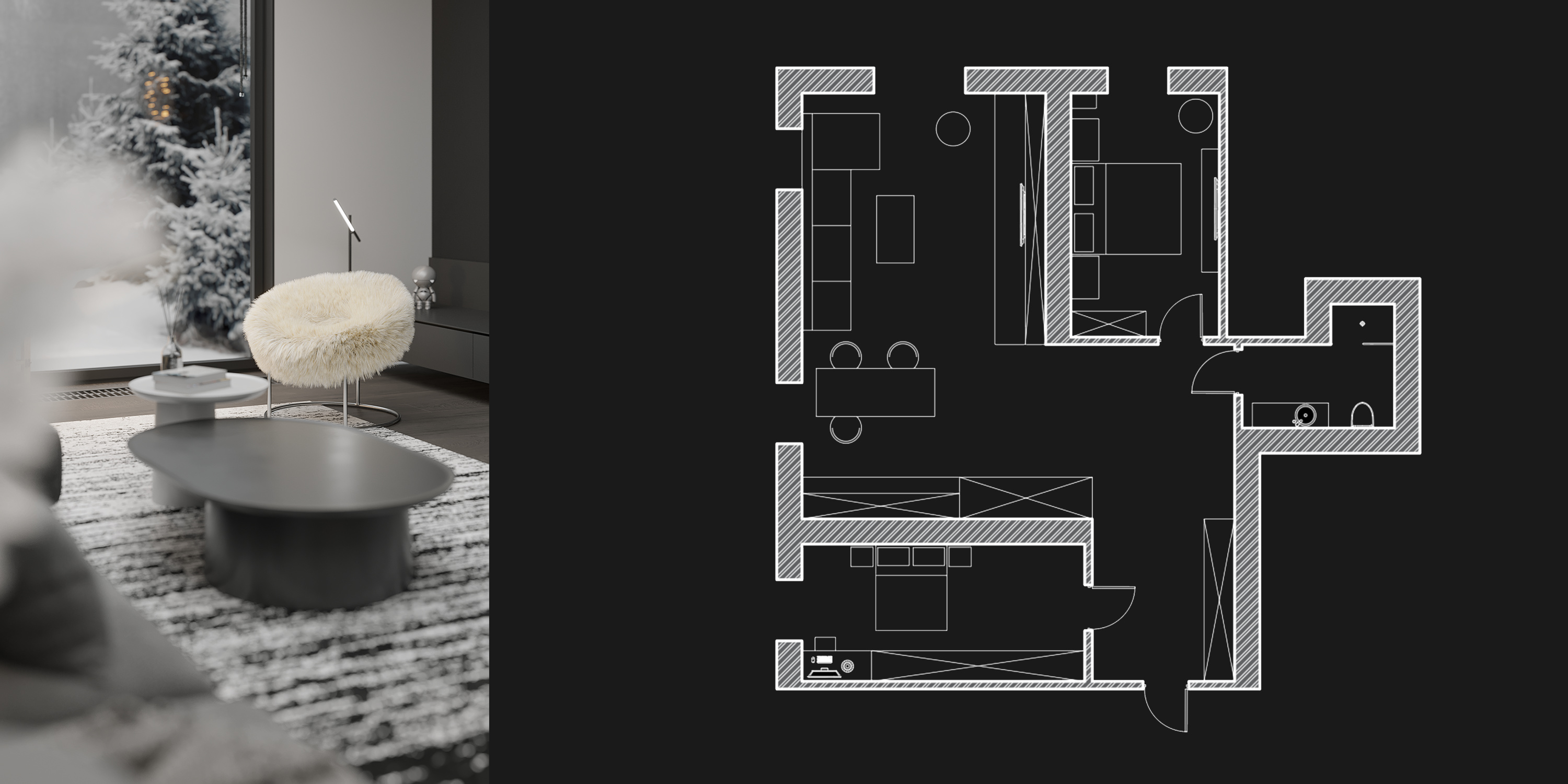 黑白灰 现代简约空间设计！-1