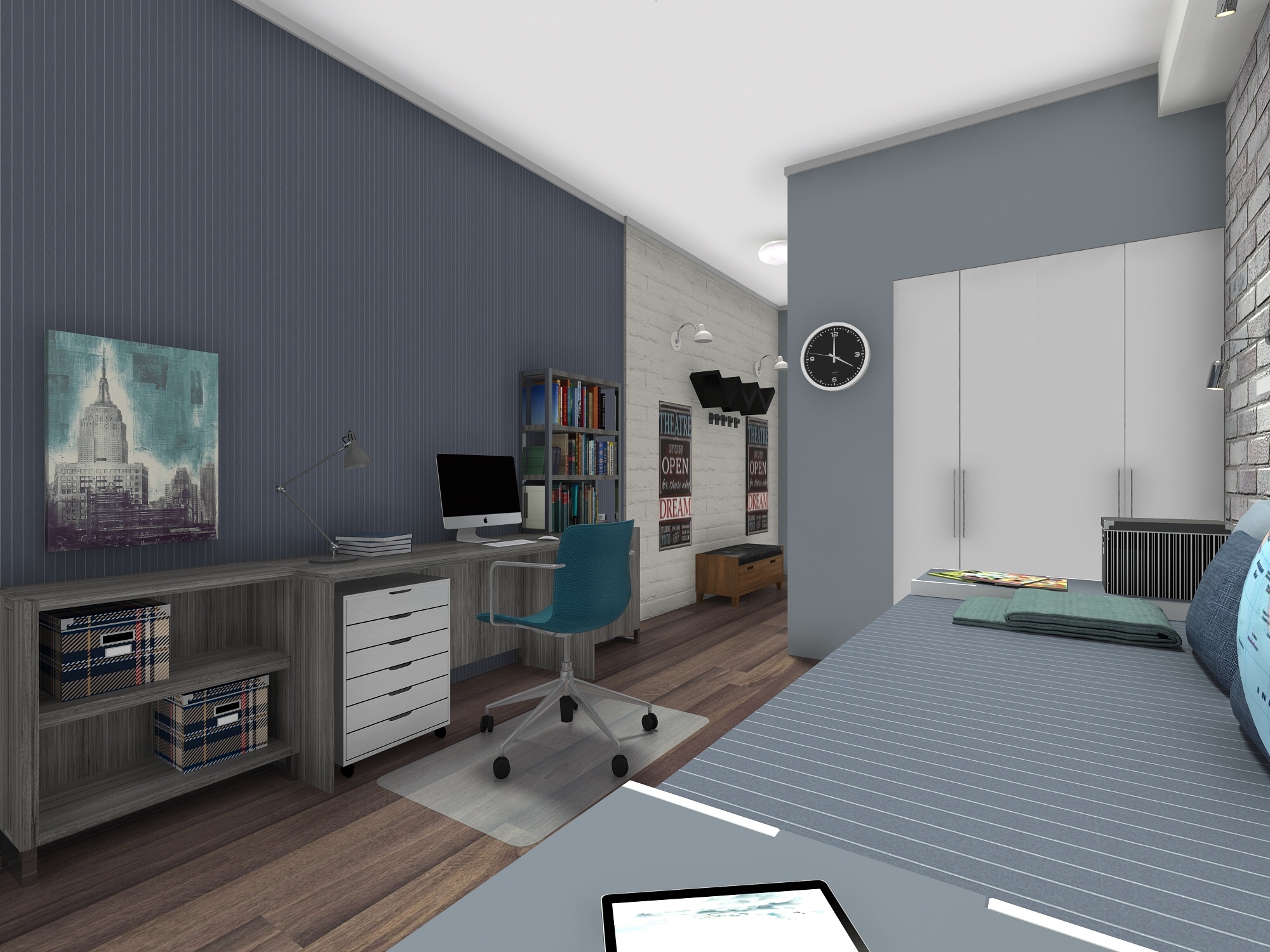 纽约13岁男孩房间改造方案丨美国纽约-11