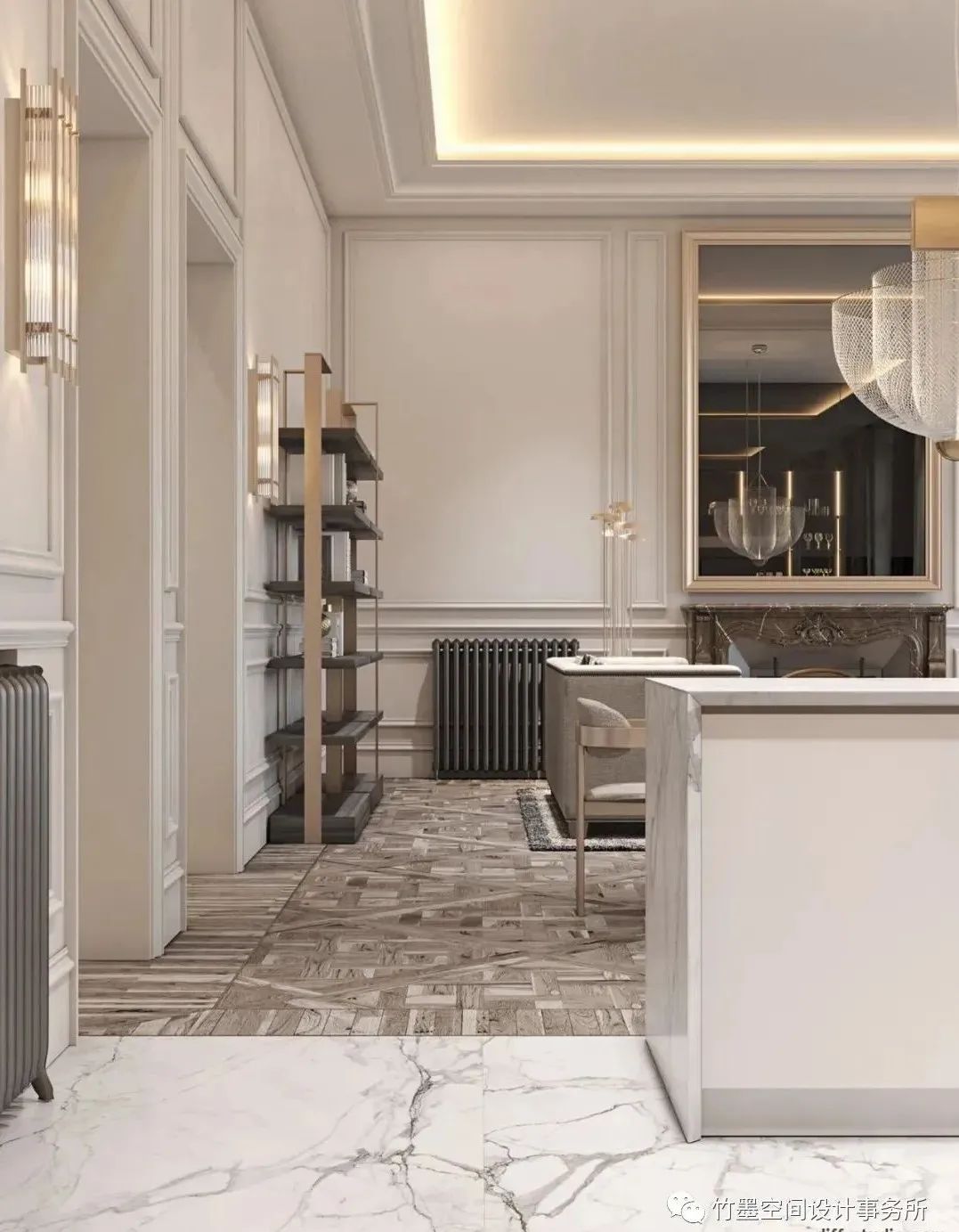 法式轻奢之美·竹墨空间设计事务所 200㎡艺术住宅-11