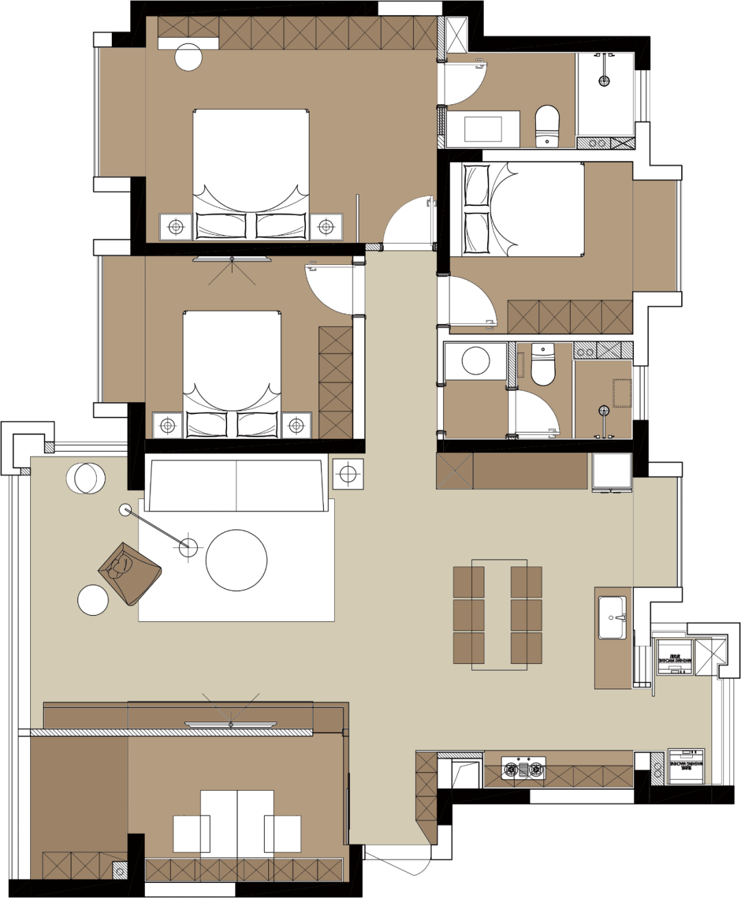 140㎡现代简约风住宅设计丨中国成都丨成都宏福樘设计-50