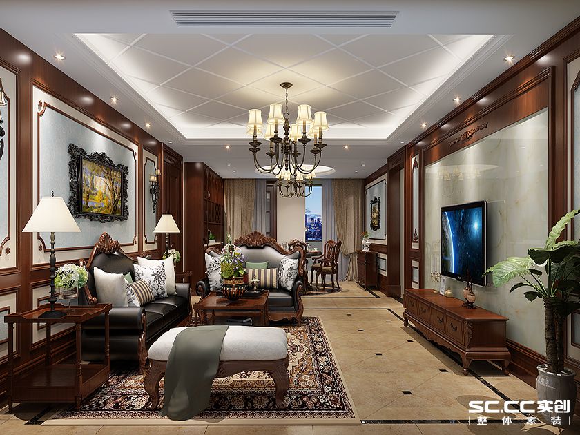 【上海实创装饰】尚海湾豪庭260平大平层欧式古典风情-10
