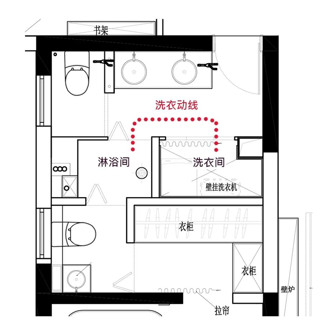 105㎡空间魔法 | 藏进 1.5 套卫生间的家-10