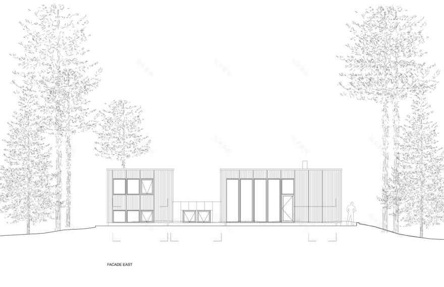 斯德哥尔摩乡村有机景观中的清晰几何建筑-44