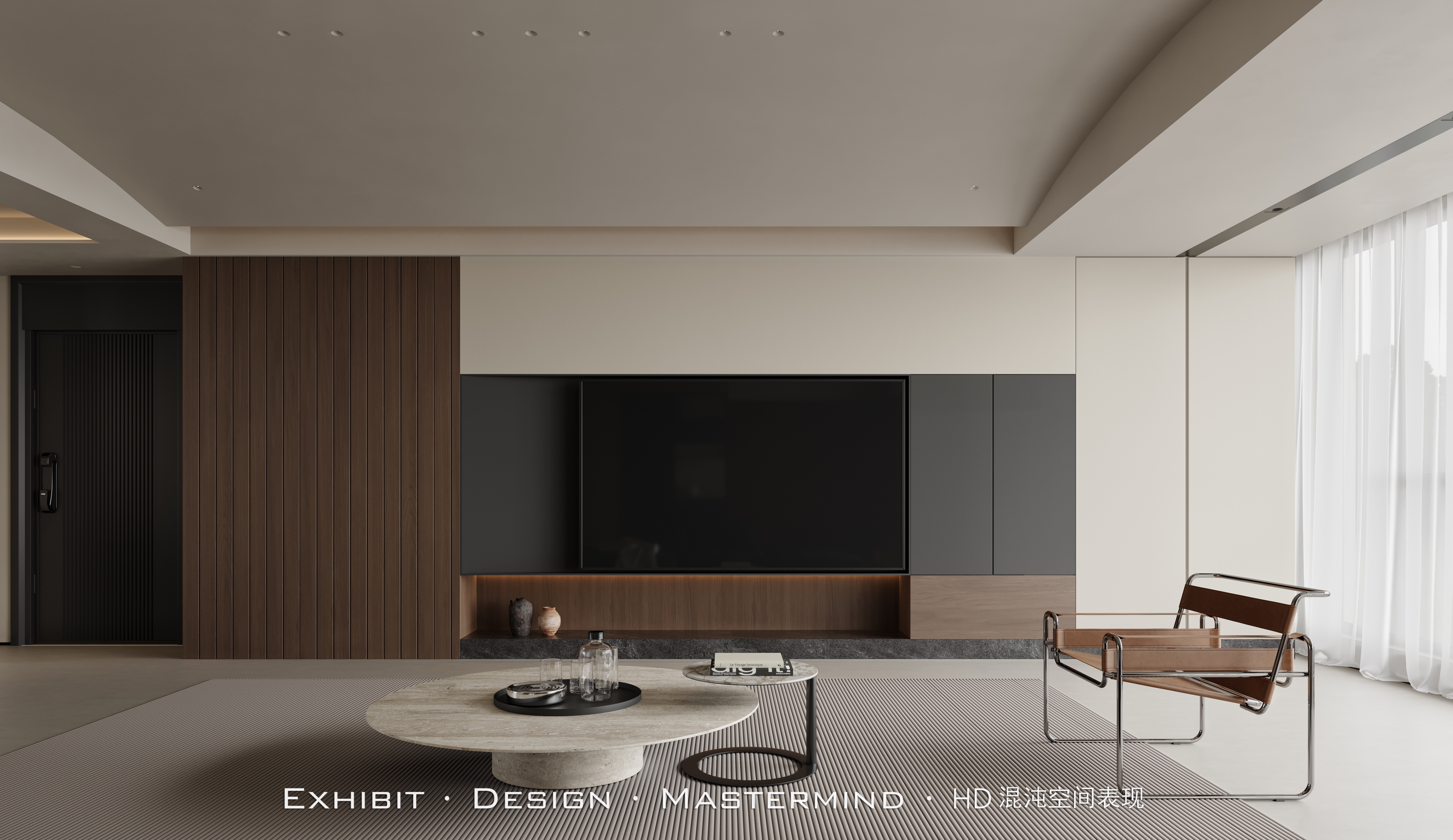 意式极简风客餐厅X混沌空间效果表现-3