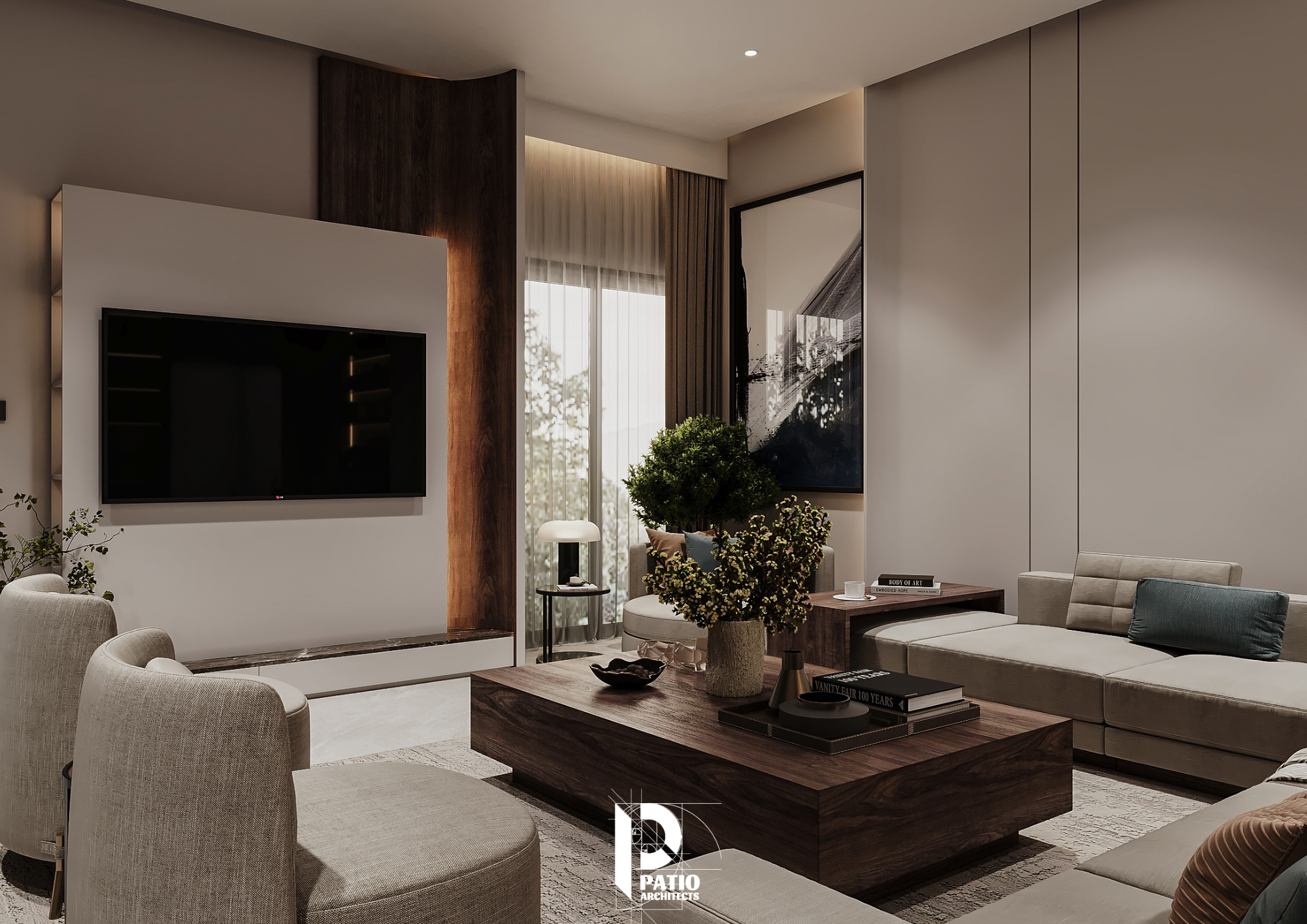 现代家庭客厅设计丨阿联酋阿布扎比丨Patio Architects L.L.C.-6