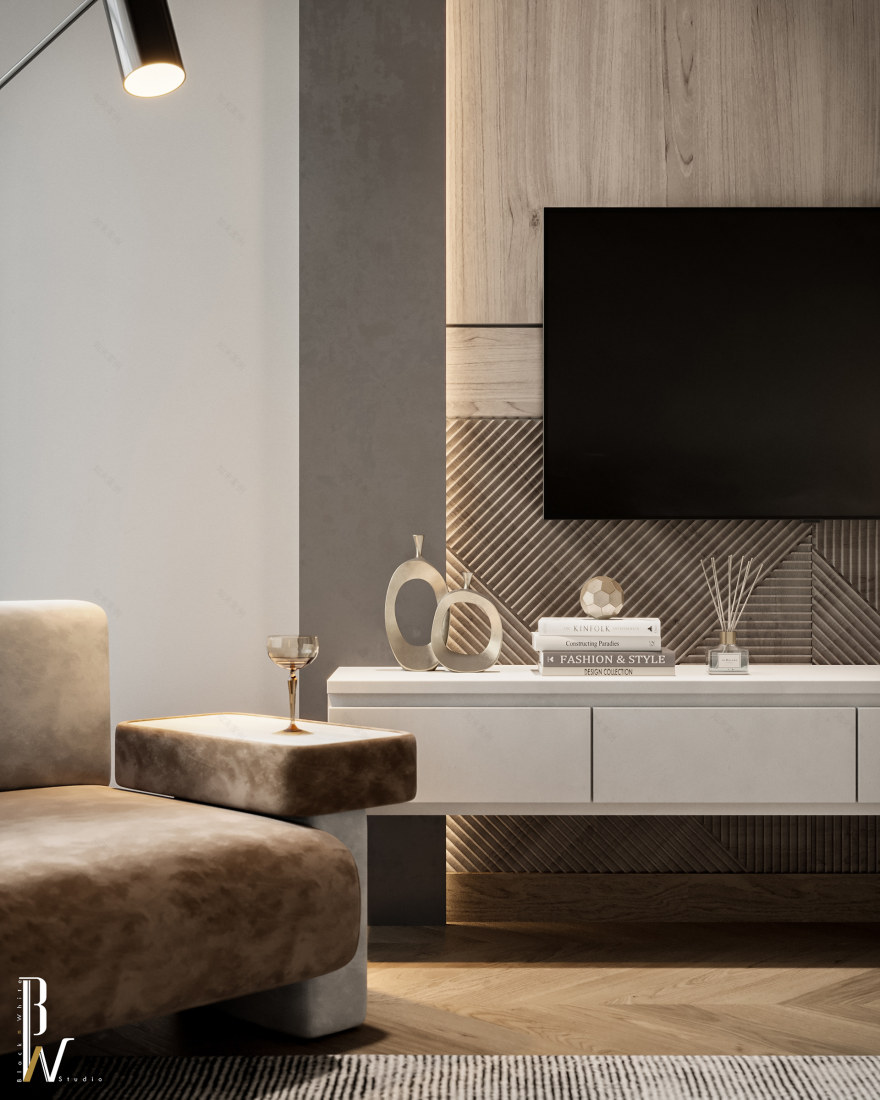 现代卧室丨阿联酋丨Black N White-16