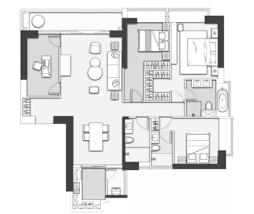 80 后花艺师 190㎡精装房改造，打造开放通透的理性和感性空间-3