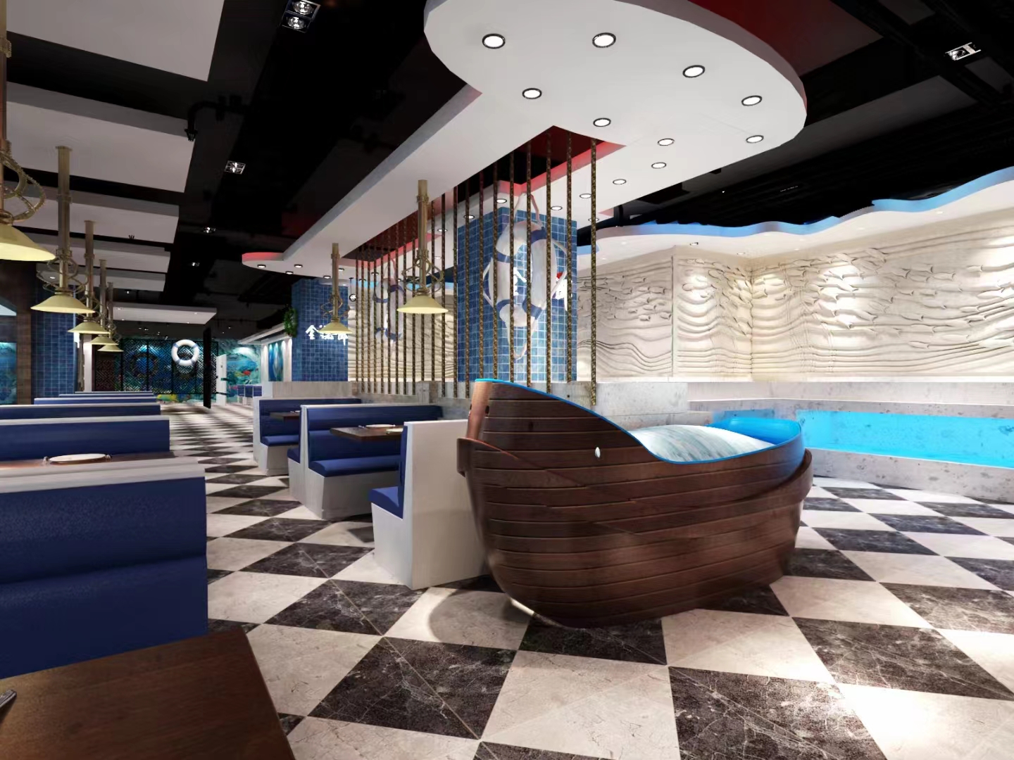 餐厅|处处充满了海洋的气息-3