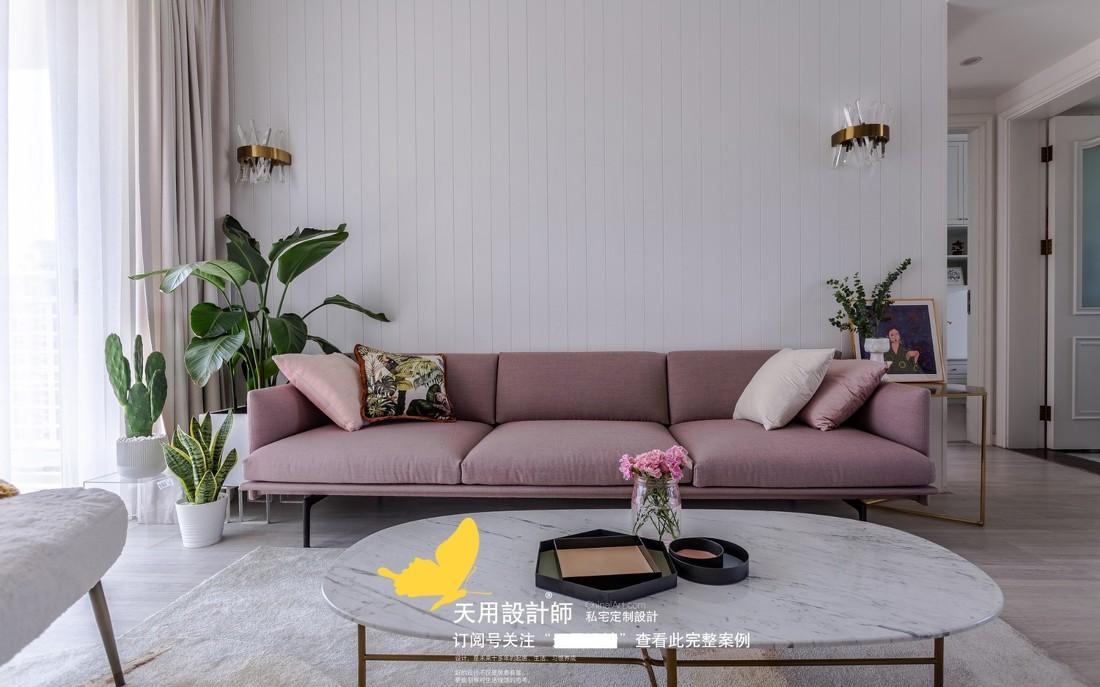 95 平米轻奢风格少女系家居,金属绿植打造甜蜜空间-4
