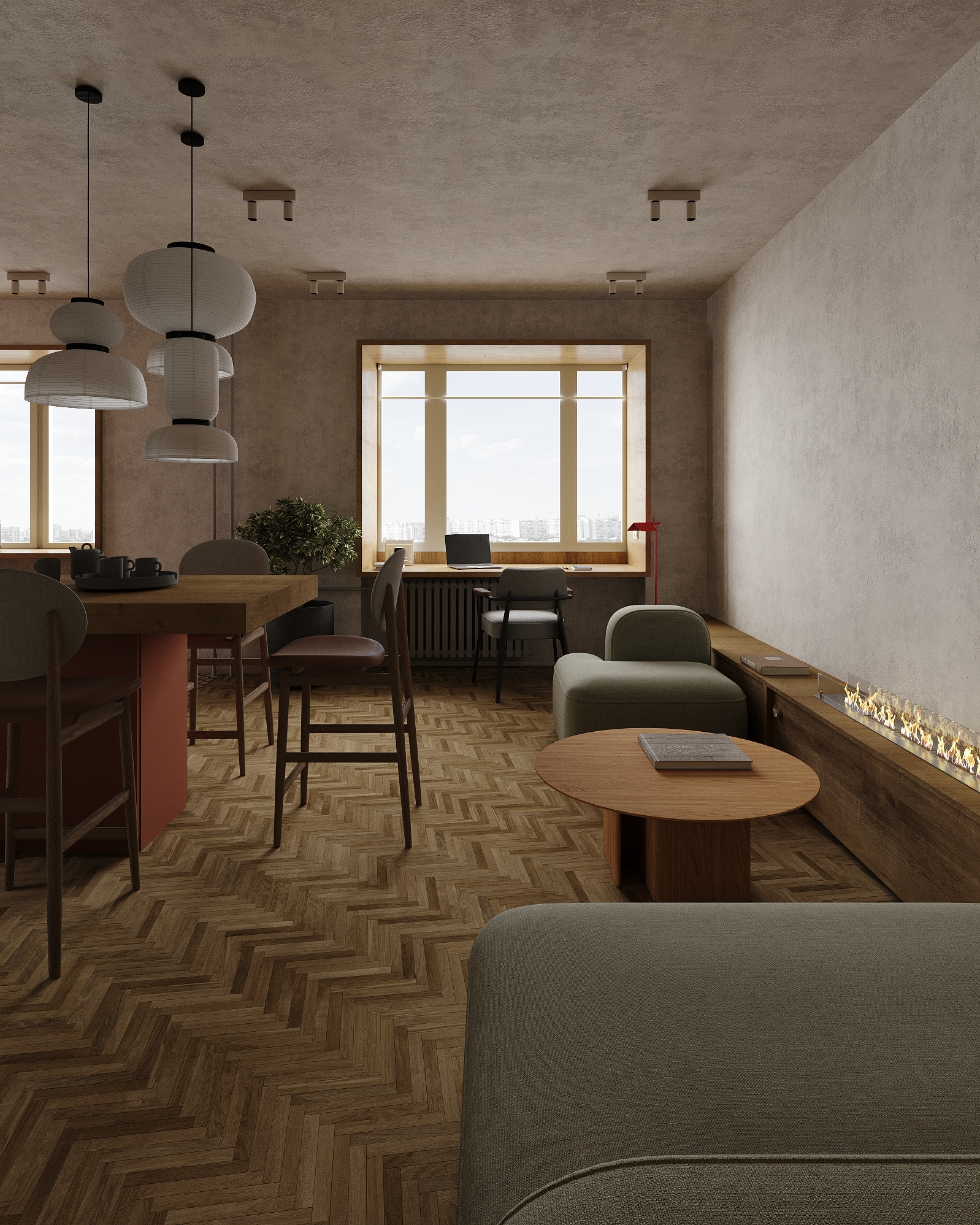 JAPANDI 风格城市公寓室内设计-27