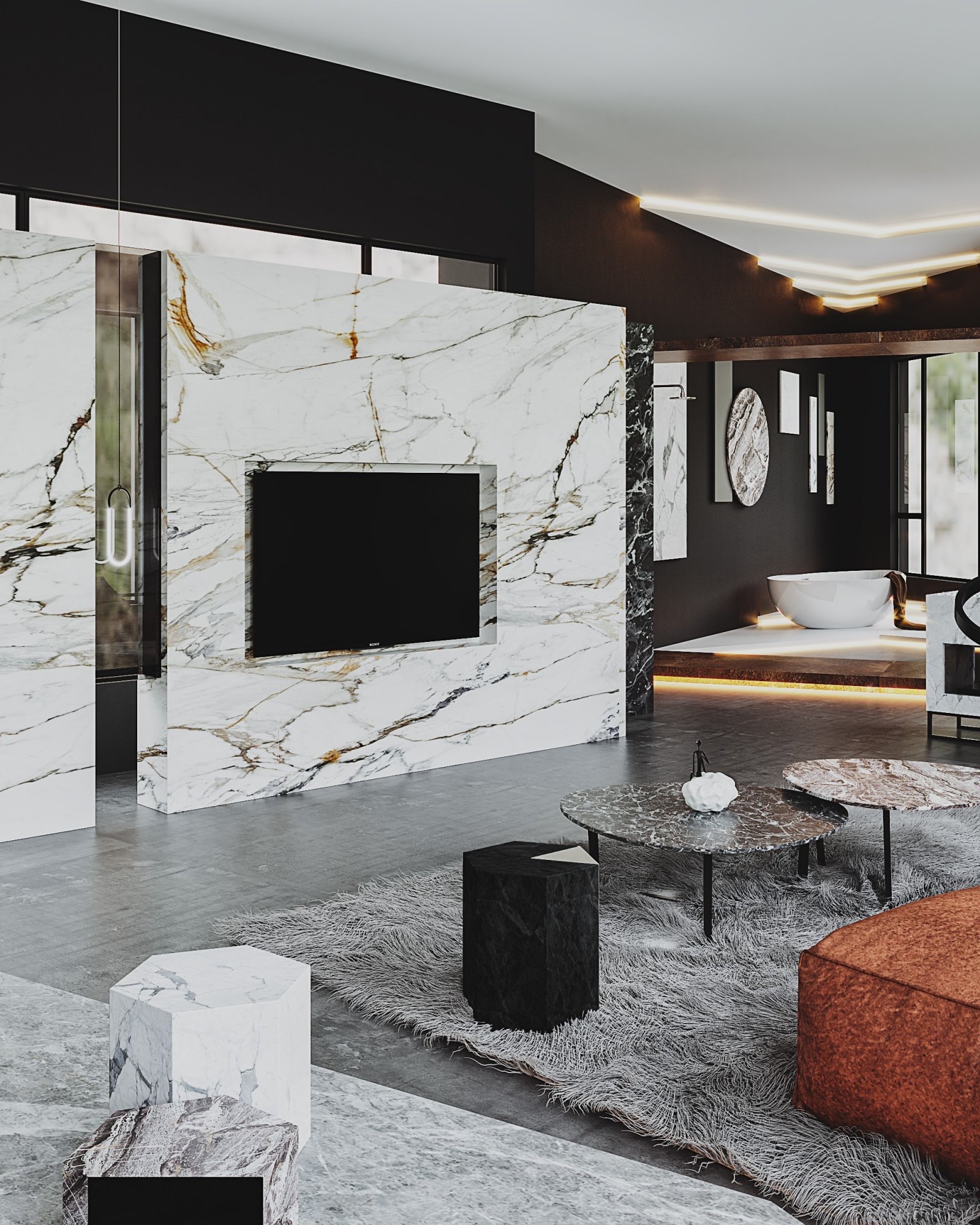 一组高端特写，石材展厅-0