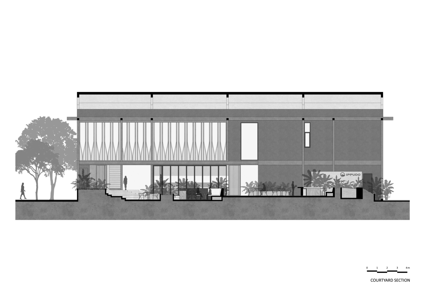 越南 IPPUDO 餐厅——绿植与木筷的多层空间叙事-45