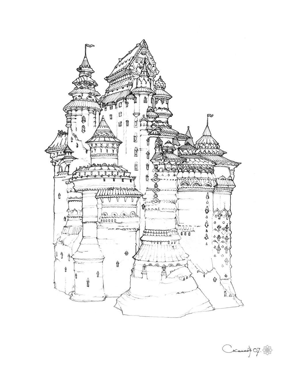 Architectural Fantasy. Line Art-3